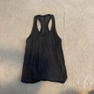 Lululemon Grey with small white stripes tank! Size 4! Perfect condition